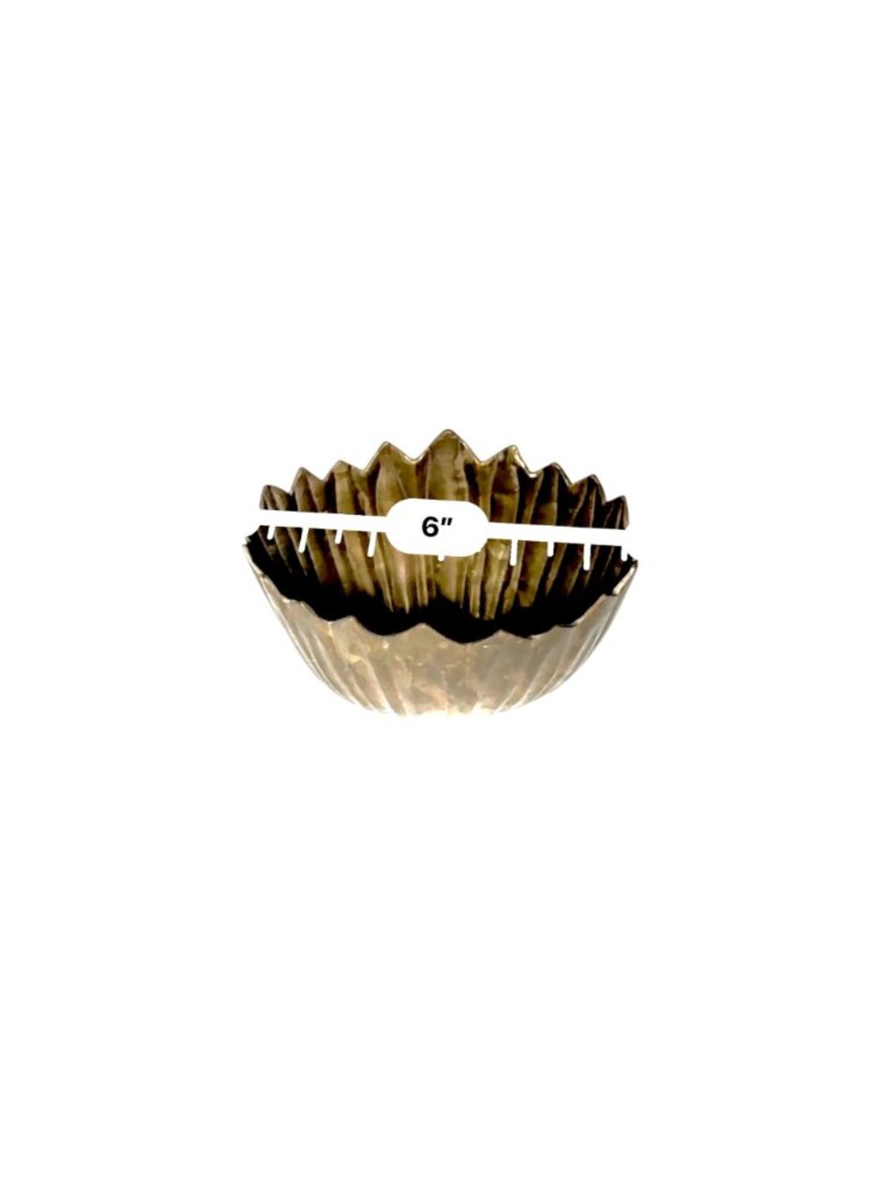 Vintage Brass Fluted Decorative Bowl With Scalloped Rim - Picture 8 of 10